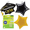 Graduation Black & Silver Mylar Balloon Decorating Kit - 6 Pc. Image 1