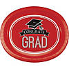 Graduation School Spirit Red Oval Plates Image 1