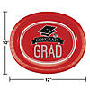 Graduation School Spirit Red Oval Plates Image 1