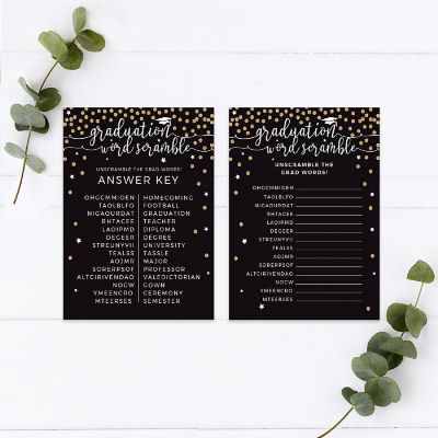 Graduation Word Scramble Black Gold 20PK Image 1