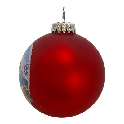 Grand Teton National Park Wyoming Red Glass Ball Christmas Ornament 3.5 Inch Image 1