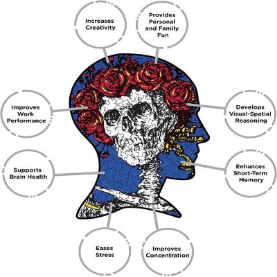 Grateful Dead Skull & Roses 450 Piece Record Disc Jigsaw Puzzle Image 3