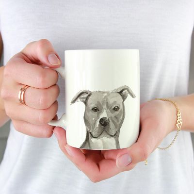 Gray AmStaff Up Close Ceramic Mug Image 1