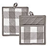 Gray & White Buffalo Check Potholder Set/2 Image 1