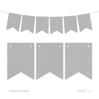 Gray Bunting Banner - 4 x 5.5 Inch Image 1