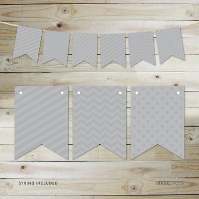 Gray Bunting Banner - 4 x 5.5 Inch Image 2