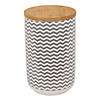 Gray Chevron Ceramic Treat Canister Image 1