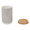 Gray Chevron Ceramic Treat Canister Image 1