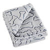 Gray Embossed Bone Print Pet Blanket Image 1