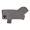 Gray Embroidered Paw Medium Pet Robe Image 1