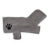 Gray Embroidered Paw X-Small Pet Robe Image 1