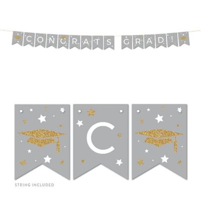 Gray Gold Congrats Grad 5ft Image 1