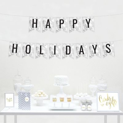 Gray Marble Happy Holidays - 4 x 5.5 Inch Image 1