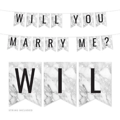 Gray Marble Will You Marry Me - 4 x 5.5 Inch Image 1