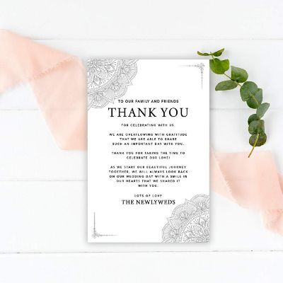 Gray Ornate TY Card 4x6IN 56PC Image 2