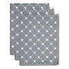 Gray Printed Trellis Paw Small Pet Towel (Set Of 3) Image 1