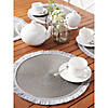 Gray Round Fringed Placemat Set Of 6 Image 3