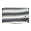 Gray Stripe Embroidered Paw Pet Mat Small Image 1