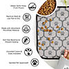 Gray Stripe Embroidered Paw Pet Mat Small Image 4