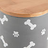 Gray Tossed Bone & Paw Ceramic Treat Canister Image 2