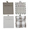 Gray/White Potholder Set Image 1