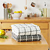 Gray Windowpane Oversized Washed Waffle Dishtowel, 2 Piece Image 2