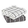 Gray Windowpane Oversized Washed Waffle Dishtowel, 2 Piece Image 3