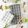 Gray Windowpane Oversized Washed Waffle Dishtowel, 2 Piece Image 4