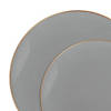 Gray with Gold Organic Round Disposable Plastic Dinnerware Value Set (120 Dinner Plates + 120 Salad Plates) Image 1