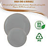 Gray with Gold Organic Round Disposable Plastic Dinnerware Value Set (120 Dinner Plates + 120 Salad Plates) Image 4