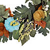 Green and Orange Foliage and Gourds Thanksgiving Artificial Wreath  22-Inch Image 1