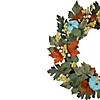Green and Orange Foliage and Gourds Thanksgiving Artificial Wreath  22-Inch Image 2
