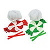 Green &amp; Red Peppermint Candy Fleece Tied Pillow Craft Kit - Makes 6 Image 1