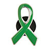 Green Awareness Ribbon Pins - 12 Pc. Image 1