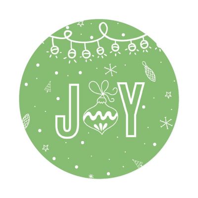 Green Christmas Fancy Joy Gift Labels Image 3