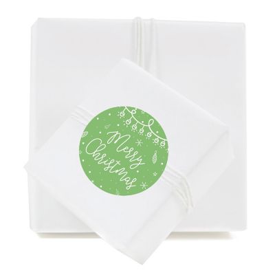 Green Christmas Hand Drawn Lights Labels Image 2
