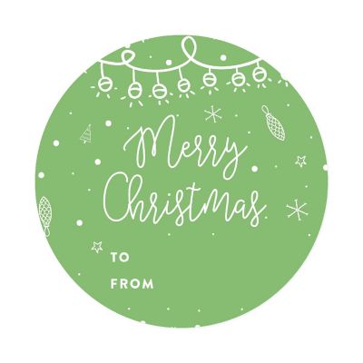 Green Christmas Lights To/From Labels Image 3