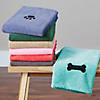 Green Embroidered Bone Pet Towel Image 4