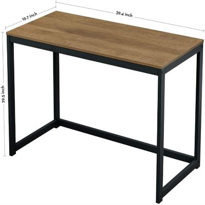 Green Forest Small Modern Computer Study Desk For Home Office, Dark Brown, 39 Image 1