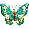 Green Metal Butterfly Outdoor Garden Wall Hanging - 12" Image 1