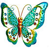 Green Metal Butterfly Outdoor Garden Wall Hanging - 12" Image 2