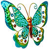 Green Metal Butterfly Outdoor Garden Wall Hanging - 12" Image 3