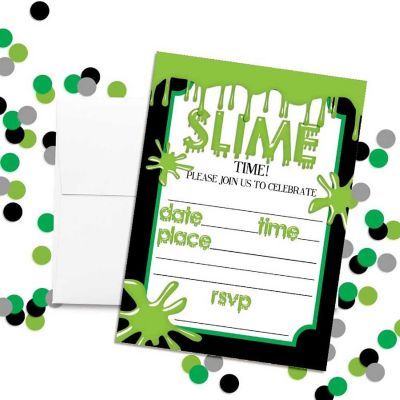 Green Slime Invitations 40pc. by AmandaCreation Image 2