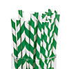 Green Striped Paper Straws - 24 Pc. Image 1