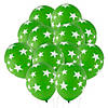 Green with White Stars 11" Latex Balloons &#8211; 24 Pc. Image 1