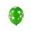 Green with White Stars 11" Latex Balloons &#8211; 24 Pc. Image 1