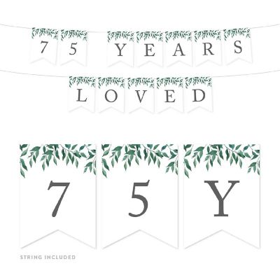 Greenery 75 Years Loved - 4 x 5.5 Inch Image 1