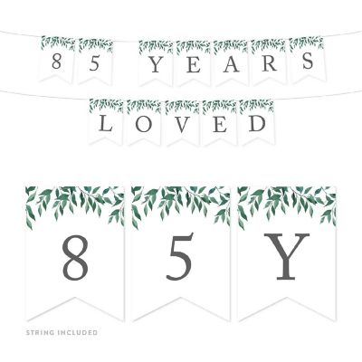 Greenery 85 Years Loved - 4 x 5.5 Inch Image 1