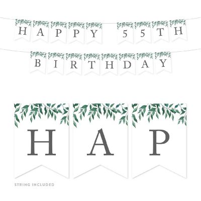 Greenery Happy 55th - 4 x 5.5 Inch Image 1