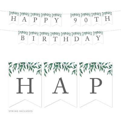Greenery Happy 90th - 4 x 5.5 Inch Image 1